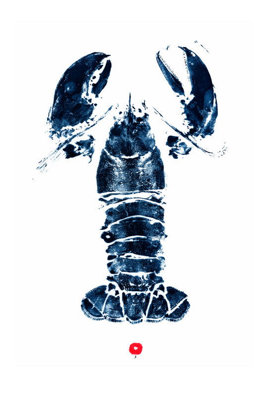 Blue Lobster Print, on Somerset Velvet Paper